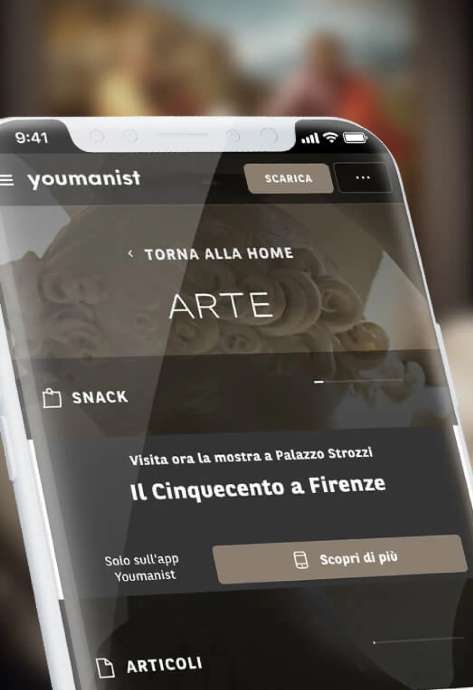 Youmanist mobile screen showcasing editorial content