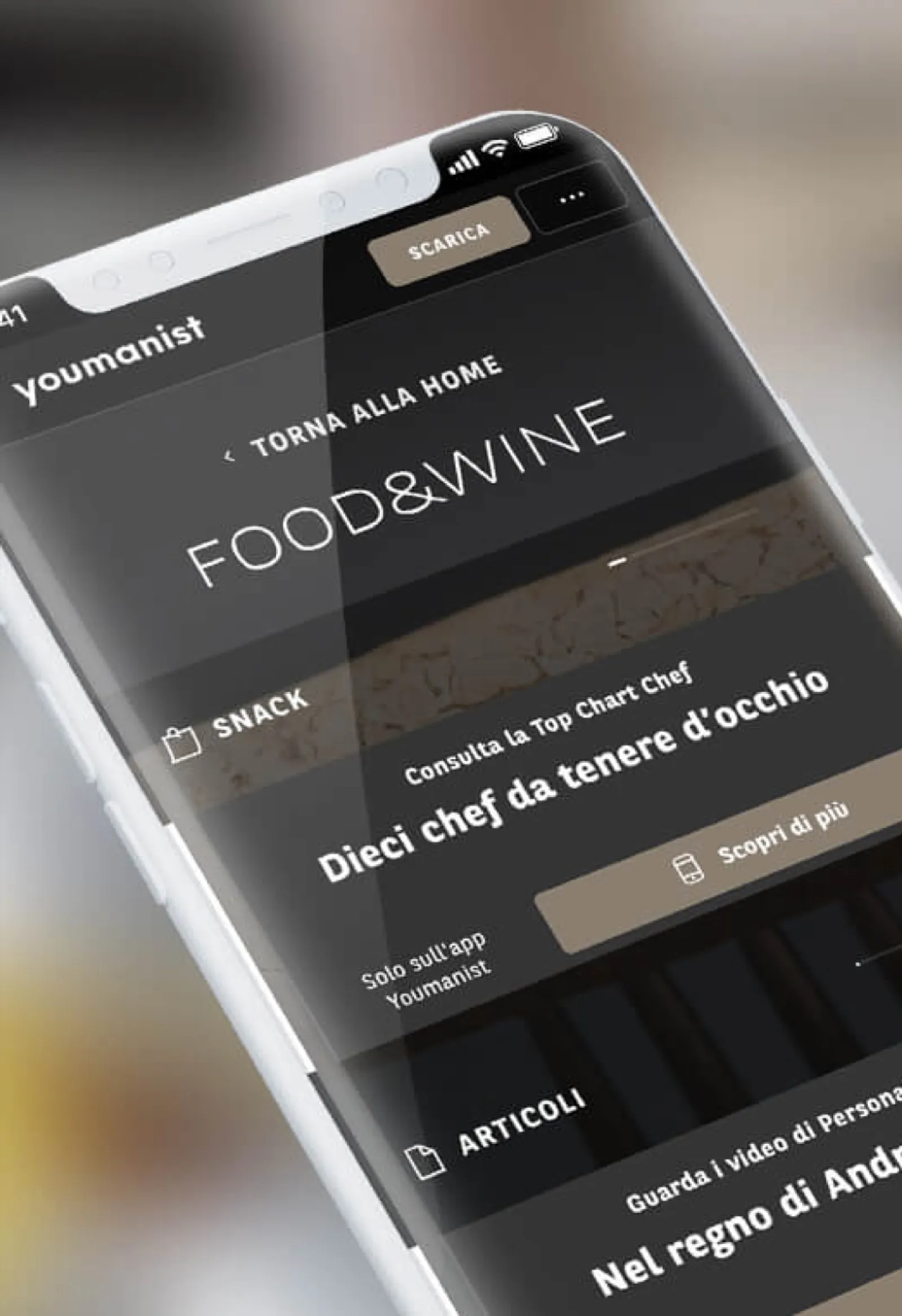 Youmanist mobile screen showcasing editorial content