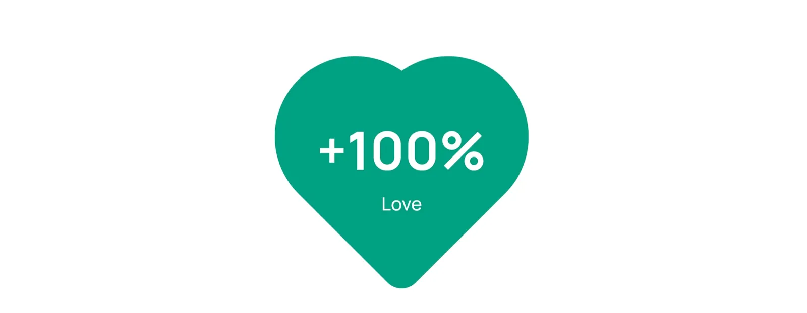 '+100% Love' campaign result graphic