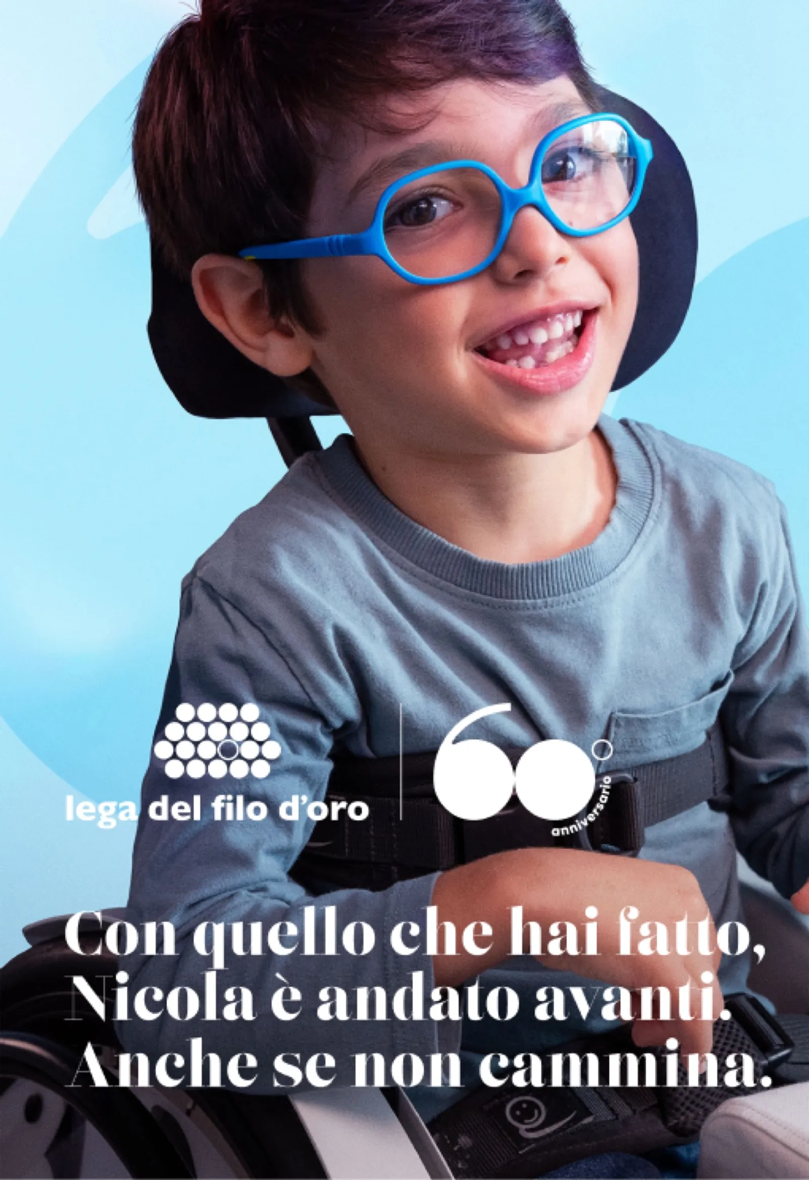 Portrait of Nicola, a Lega del Filo d'Oro donor featured in the campaign