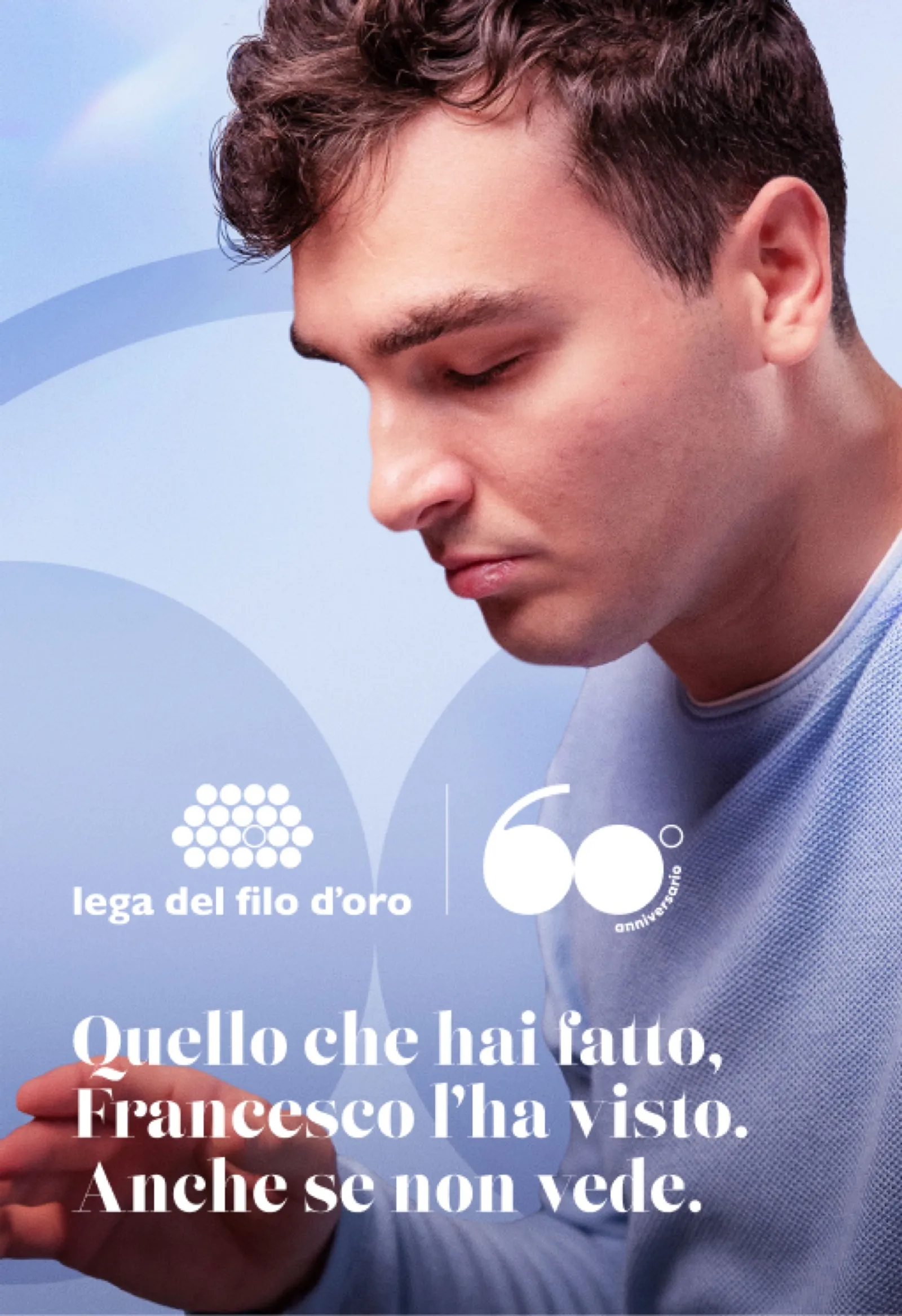 Portrait of Francesco, a Lega del Filo d'Oro donor featured in the campaign