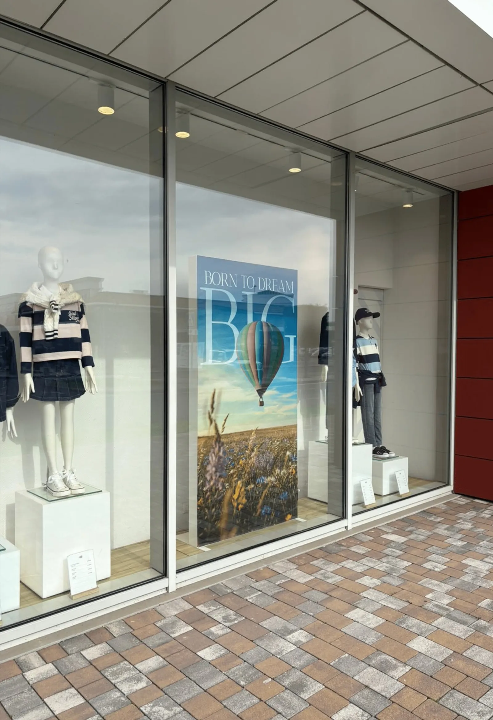 Original Marines store window display for the Born to Dream Big campaign